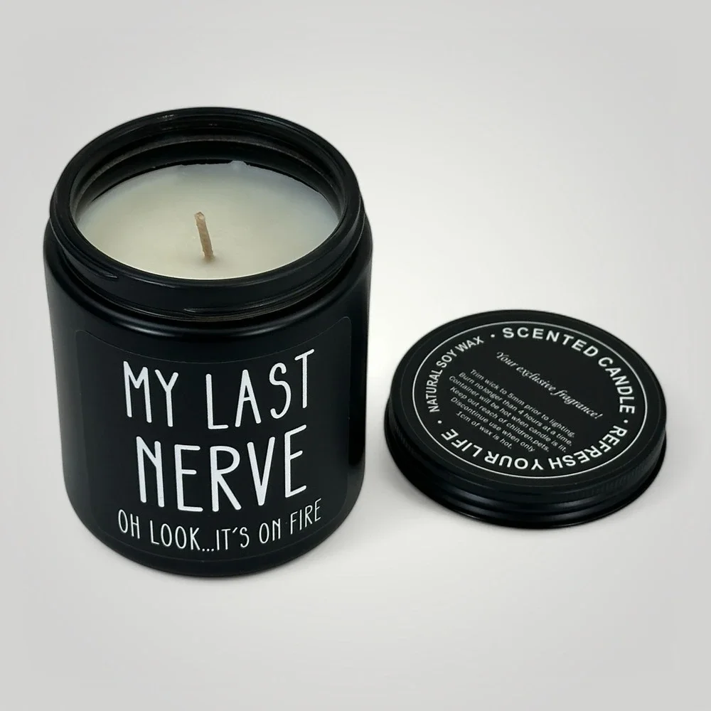 NEW MY LAST NERVE Soy Candle Floral Scented Soy Candle Funny Gifts for Men Women